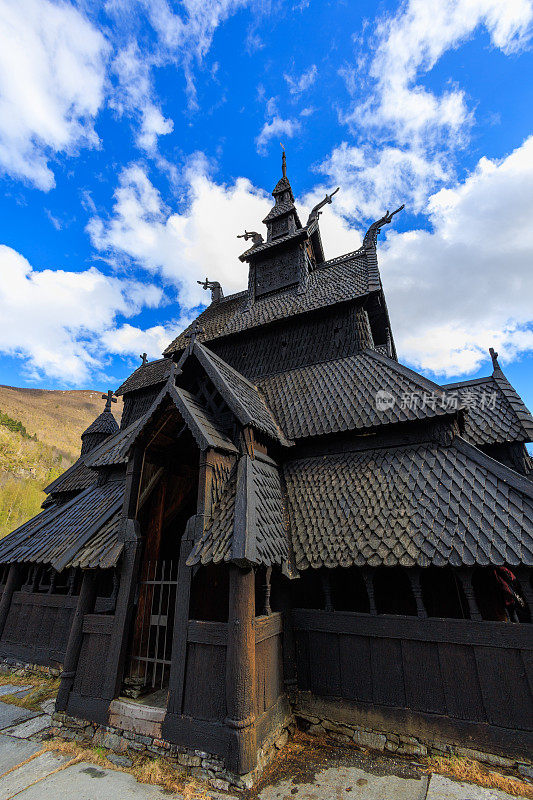 Borgund Stave Church的特写视图